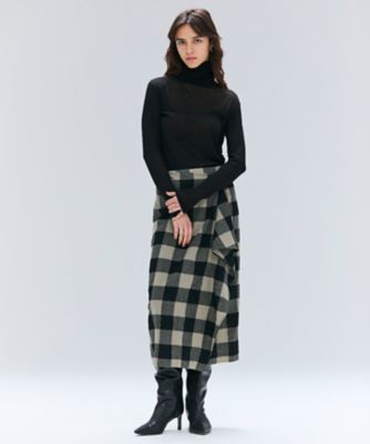 HOBBS ／ フェイクレザーポケットウールチェックラップ