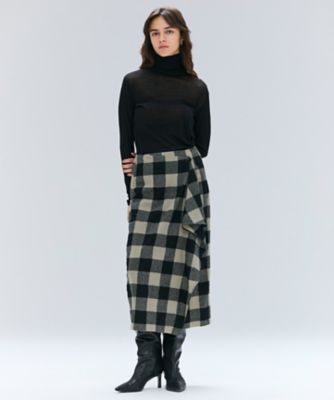 HOBBS ／ フェイクレザーポケットウールチェックラップ