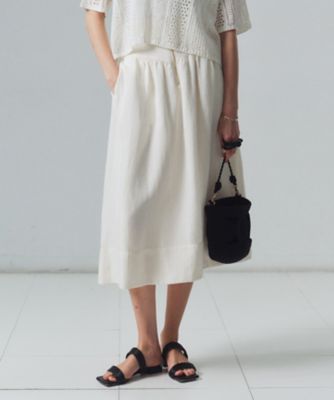 ＜BEIGE， (Women)＞ＢＥＲＮＡＲＤ　／　リネン混　ゴールドジップ　ハイウエススカート（ＳＫＣＷＬＭ０４０１）