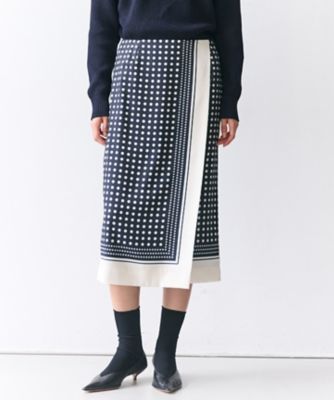 ＜BEIGE， (Women)＞ＧＡＤＥ　／　モノトーンドット柄ラップ風スカート（ＳＫＣＷＬＳ０１０４）