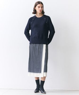 GADE ／ モノトーンドット柄ラップ風スカート