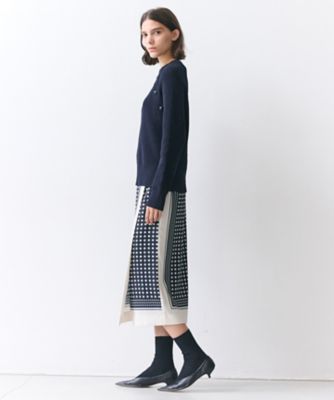 GADE ／ モノトーンドット柄ラップ風スカート