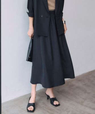 UVケア・速乾・洗える】シルクエステルタフタ フレアスカート