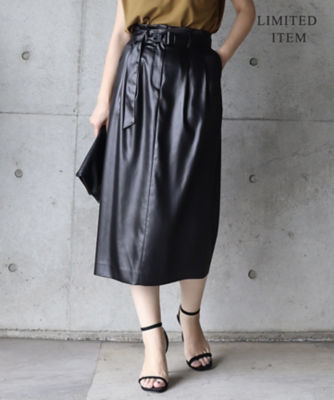 ＜ICB (Women)＞【ＷＥＢ限定】Ｇｌｏｓｓ　Ｓａｔｉｎ　タックスカート（ＳＫＣＹＩＡ０９０１）