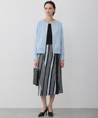 ランダムストライププリント ストレートスカート