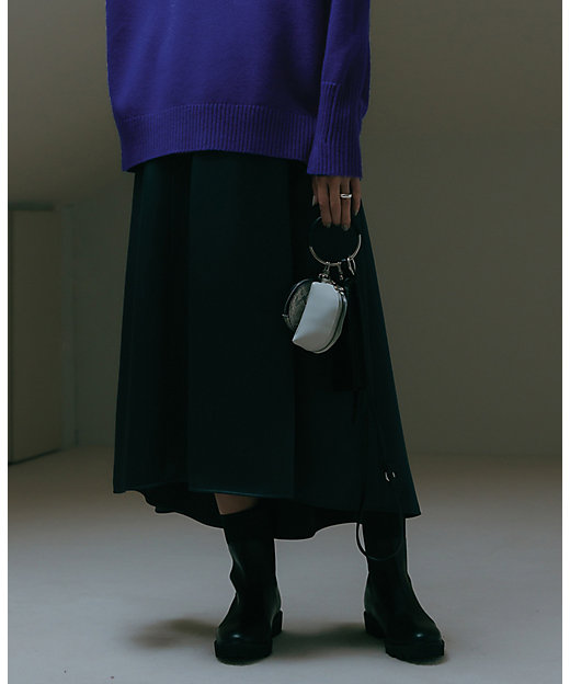 ＜三越伊勢丹/公式＞【SALE】ヴィンテージヘビーサテン スカート グレー ロングスカート画像