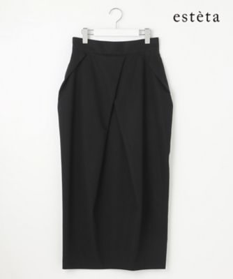＜esteta (Women)＞【エステータ】コットンダブルクロス　スカート（ＳＫＨ６ＣＭ０９３４）