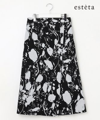 ＜esteta (Women)＞【エステータ】ピグメントプリント　スカート（ＳＫＨ６ＣＭ０９３９）