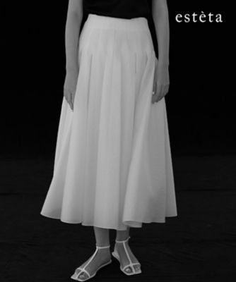 ＜esteta (Women)＞【エステータ】クリスピーオーガンジー　タック　フレアスカート（ＳＫＨ６ＬＭ０９４３）