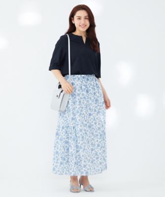 【ＳＬＯＷ／一部店舗限定】ボタニカルプリント　スカート（ＳＫＳ１ＣＭ０９３１）