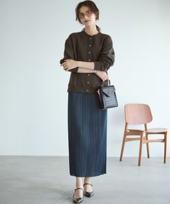 SLOW／一部店舗限定】トリコットプリーツ Iライン スカート