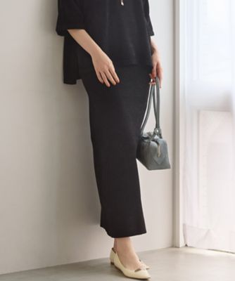 SLOW／一部店舗限定】マットベロア ニット スカート