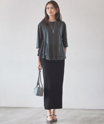 SLOW／一部店舗限定】マットベロア ニット スカート