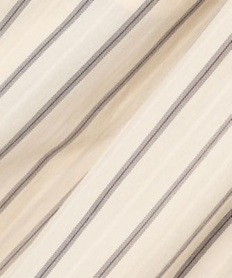 SLOW／洗える】コットンナイロンストライプ タックフレア スカート