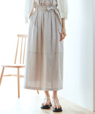 ＜23区 S (Women/小さいサイズ)＞【ＳＬＯＷ／洗える】リネンコットン　スカート（ＳＫＳ２ＳＭ０９６１）