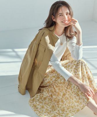 スカート諸々 Oggi4月号掲載／洗える】ブライトツイル タック スカート