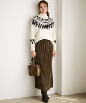 SLOW／一部店舗限定】トリコットプリーツ Iライン スカート