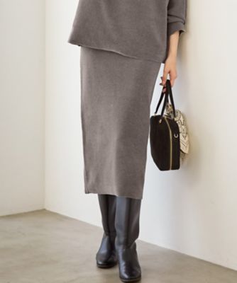 SLOW／一部店舗限定】ベロア風ニット スカート