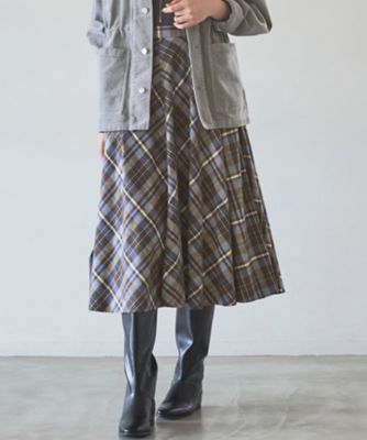 香水瓶柄 ミディ丈スカート SLOW／一部店舗限定】コットンチェック ミディ丈スカート