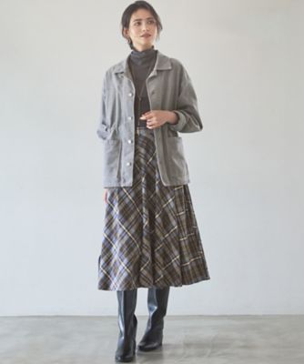 香水瓶柄 ミディ丈スカート SLOW／一部店舗限定】コットンチェック ミディ丈スカート