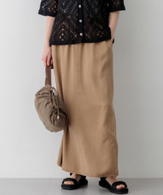 SLOW／一部店舗限定】ガーメントツイル セミフレア スカート