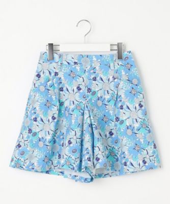 WOMEN】【ストレッチ】スプリングフラワー柄 キュロット