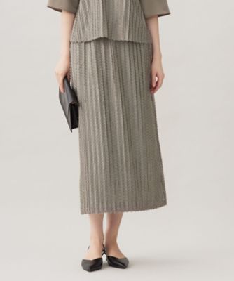 ＜自由区 S (Women/小さいサイズ)＞【セットアップ対応・洗える】フリンジジャカード　スカート（ＳＫＷ７ＣＷ０３１８）