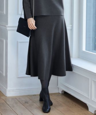 ＜自由区 S (Women/小さいサイズ)＞【セットアップ対応・洗える】ウールミラノニット　スカート（ＳＫＷ７ＣＷ０５５６）