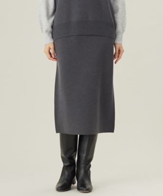 ＜自由区 S (Women/小さいサイズ)＞【カタログ掲載・セットアップ対応・洗える】スムージーニット　スカート（ＳＫＷ７ＧＳ０１５１）