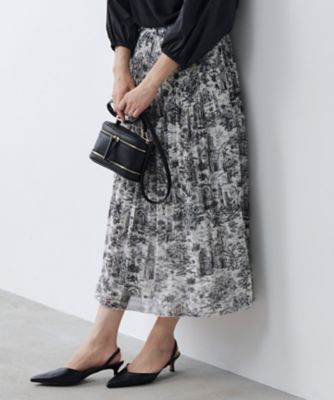 ＜自由区 (Women)＞【カタログ掲載・洗える】ランドスケーププリント　スカート（ＳＫＷＭＣＡ０２０２）