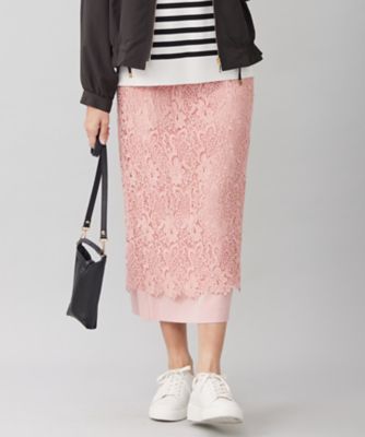 ＜自由区 (Women)＞【洗える】ボタニカルレース　スカート（ＳＫＷＭＣＭ０３１６）