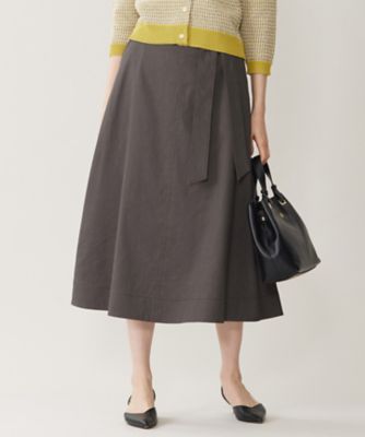 ＜自由区 (Women)＞【洗える】リネンレーヨンストレッチフレア　スカート（ＳＫＷＭＣＭ０４０４）