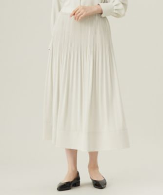 ＜自由区 (Women)＞【セットアップ対応・洗える】ライトサテンプリーツ　スカート（ＳＫＷＭＣＷ０４１２）