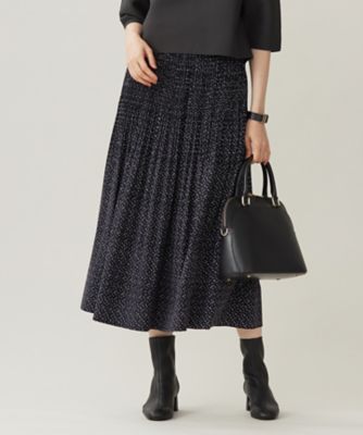 ＜自由区 (Women)＞【セットアップ対応・洗える】ライトサテンプリーツ　スカート（ＳＫＷＭＣＷ０４１２）