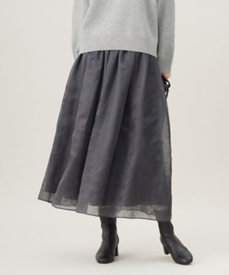 ＜自由区 (Women)＞【洗える】シアーパネルエンブロイダリー　スカート（ＳＫＷＭＣＷ０５１４）