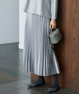 ＜自由区 (Women)＞【ウエストゴム・洗える】ブライトサテンプリーツ　スカート（ＳＫＷＭＣＷ０５１５）