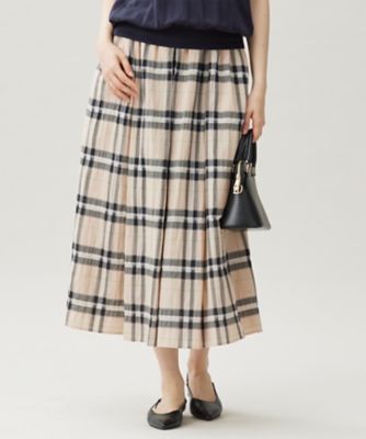 ＜自由区 (Women)＞シアーブライトチェック　スカート（ＳＫＷＭＧＡ０１０９）