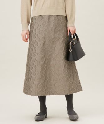 ＜自由区 (Women)＞【洗える】フラワーカットジャカード　スカート（ＳＫＷＭＧＭ０２１０）