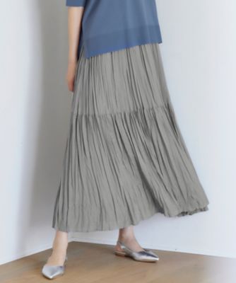 ＜自由区 (Women)＞【接触冷感・洗える】ハンドワッシャープリーツ　スカート（ＳＫＷＭＧＭ０５１０）