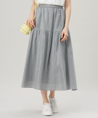 ＜自由区 (Women)＞【洗える】ブライトシアーシャンブレー　スカート（ＳＫＷＭＧＭ０５１３）