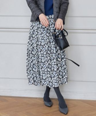 カタログ掲載・洗える】スノーフラワープリント スカート