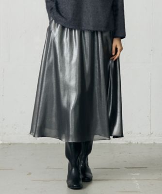 ＜自由区 (Women)＞【カタログ掲載】シャイニーギャザー　スカート（ＳＫＷＭＧＷ０５０６）