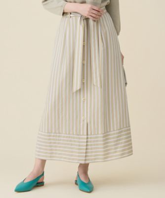 ＜自由区 (Women)＞レーヨンナイロンドビーストライプ　スカート（ＳＫＷＭＬＭ０３１２）