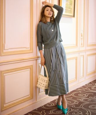 SHIHOさん着用】レーヨンナイロンドビーストライプ スカート