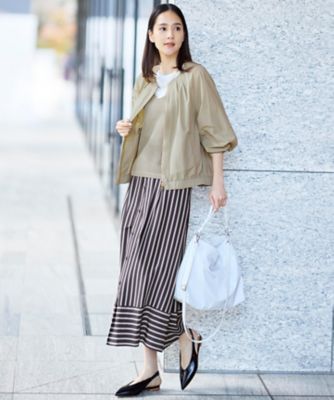 SHIHOさん着用】レーヨンナイロンドビーストライプ スカート