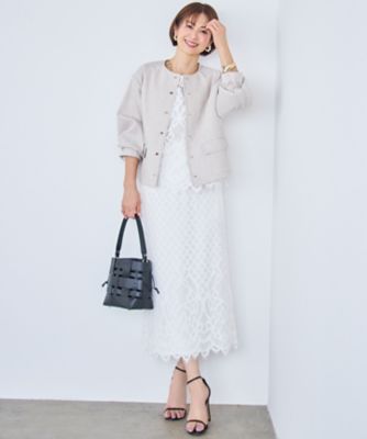 ＜自由区 (Women)＞【ＳＨＩＨＯさん着用・こだわり素材・セットアップ対応】パネルレース　スカート（ＳＫＷＭＬＭ０４０７）