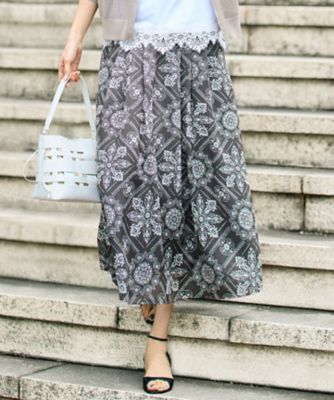 ＜自由区 (Women)＞【カタログ掲載】ロータスタイルプリント　スカート（ＳＫＷＭＬＭ０４０９）