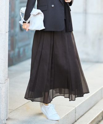 ＜自由区 (Women)＞【カタログ掲載】オーガンジープリーツ　スカート（ＳＫＷＭＬＭ０５２３）