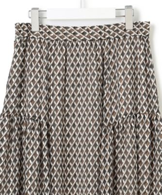 最終値下げ⭐️23区⭐️【洗える】コラージュプリント ティアードスカート 洗える】ARGENTIコラージュプリント ティアードスカート / 23区