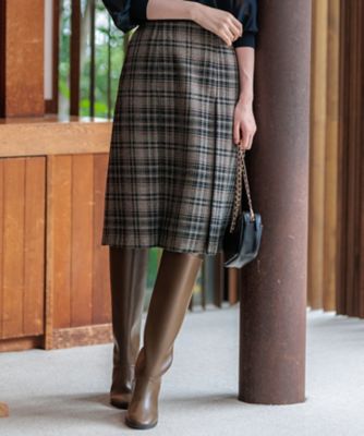 洗える】ツイーディーエトワール Aライン スカート